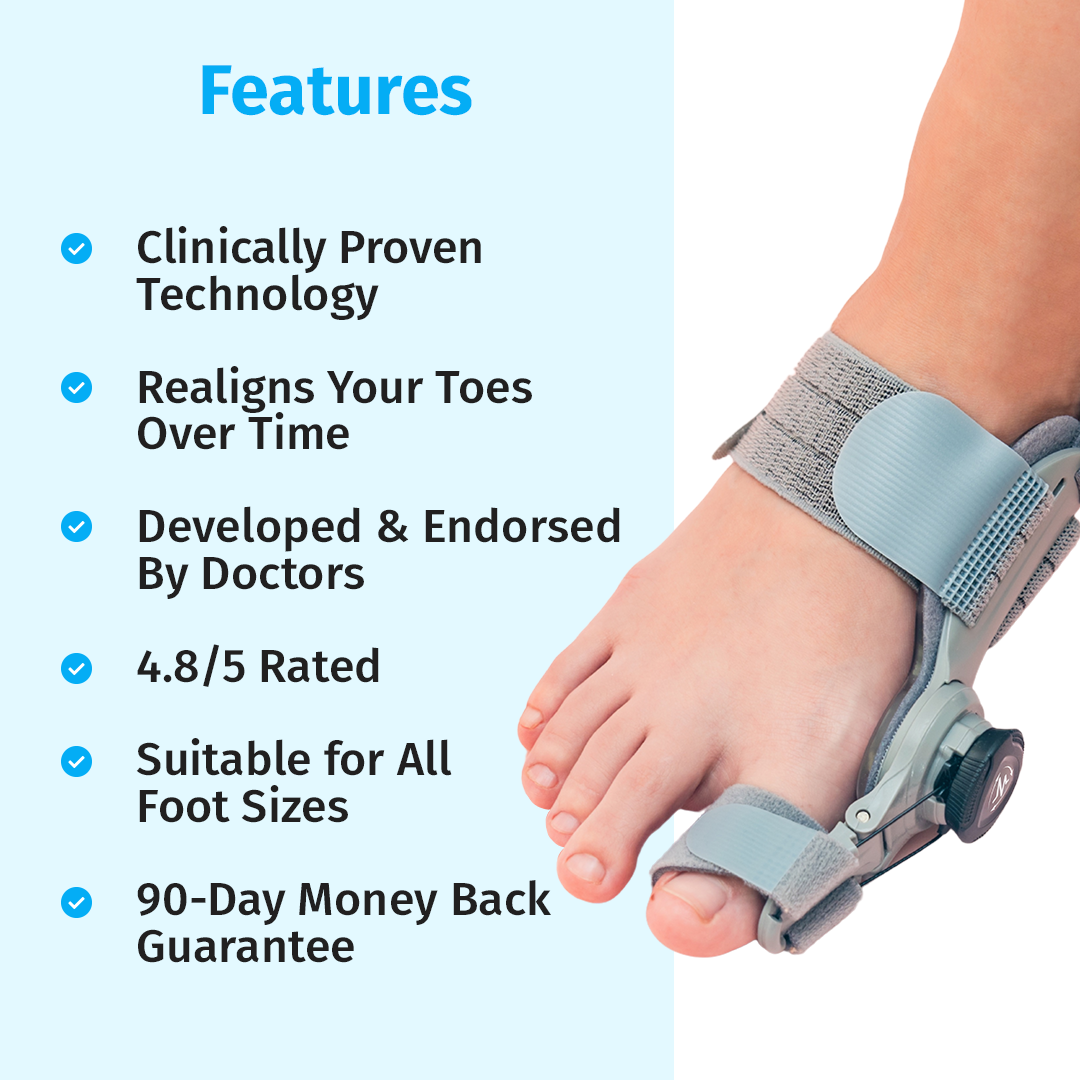 HalluxFlex positionné sur le pied